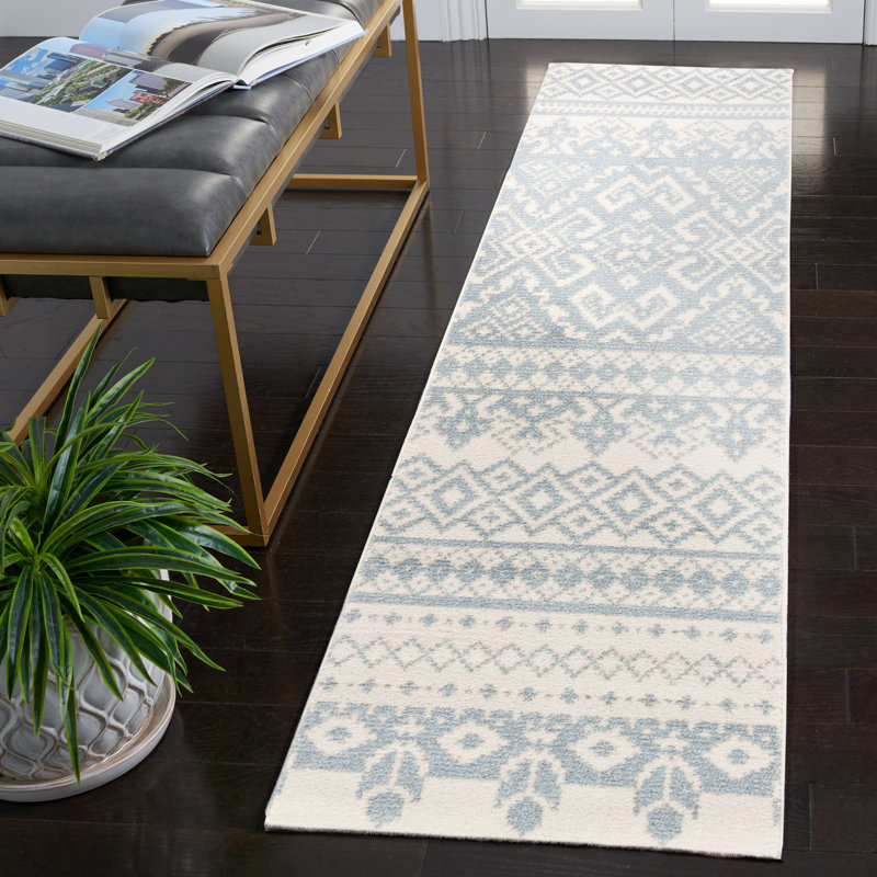 Tapis ivoire / ardoise Wynn, Tapis de couloir 2 pi 6 po x 8 pi