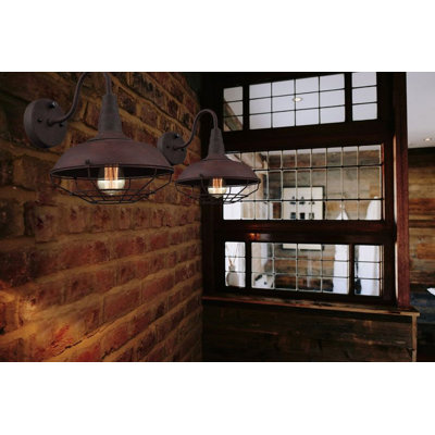 Appliquee à bras à brancher 1 lumières rouille Butcher
