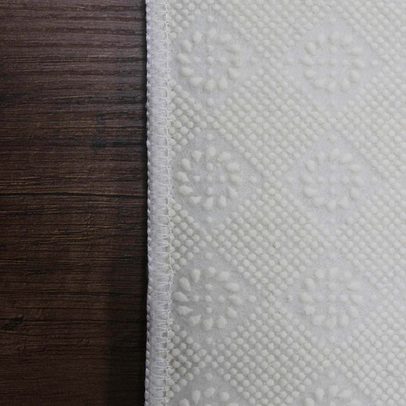 Tapis ivoire en polyester tissé à la machine Ivana, Rectangle 2 pi 7 po x 4 pi 11 po