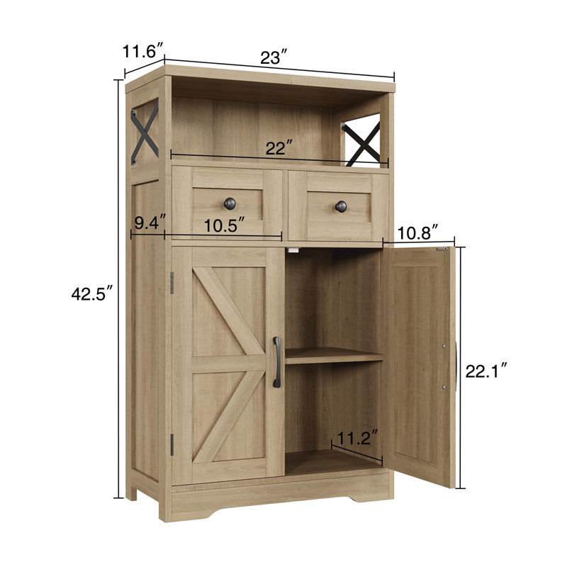Armoire de rangement au sol, Naturel