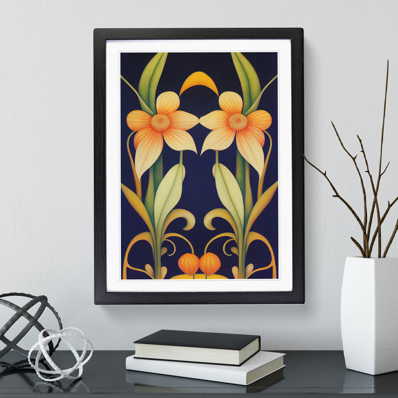 Majestic Flowers - Framed Print, Black, 64cm H x 46cm W x 2cm D