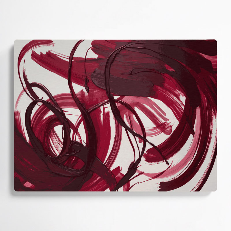 «Lyrical Abstraction 36», art mural en métal rouge, H 11 po x l 14 po
