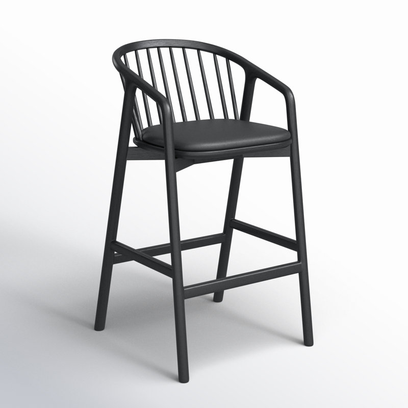 Tabouret de bar et de comptoir Buffolino, Tabouret de bar (siège d'une hauteur de 30 po), Noir