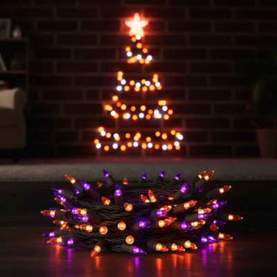 23.3FT-70 Lights Orange & Purple T5 LED String Lights Commercial Grade Waterproof for Holiday Decoration, Christmas Decors