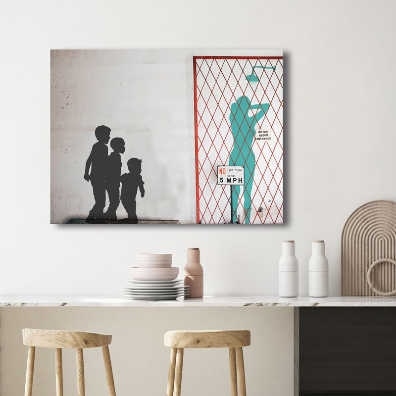 3MF6471 Peeping In Graffiti by Masterfunk Collective - Wrapped Canvas Print, 60cm H x 80cm W x 4cm D