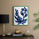 «Indigo Brush Blooms I», reproduction encadrée - bois massif