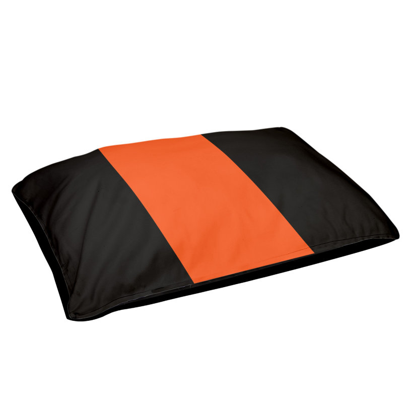 Coussin de lit pour chien Cincinnati, Grand (l 50 po x P 40 po x H 7 po), Noir / orange