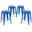 Tabouret à hauteur de comptoir 24 po, ensemble de 4 tabourets de bar en métal sans dossier, empilable, amovible et facile à assembler, pour économiser de l'espace pour un îlot de cuisine / bar / café / salle à manger (bleu)-1621274614-1621274510