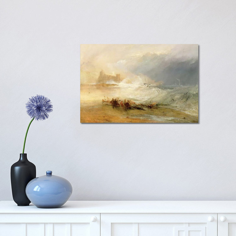 Wreckers - Coast of Northumberland, with a Steam Boat Assisting a Ship Off Shore, 1834 by J.M.W. Turner - 1 Piece Wrapped Canvas Painting