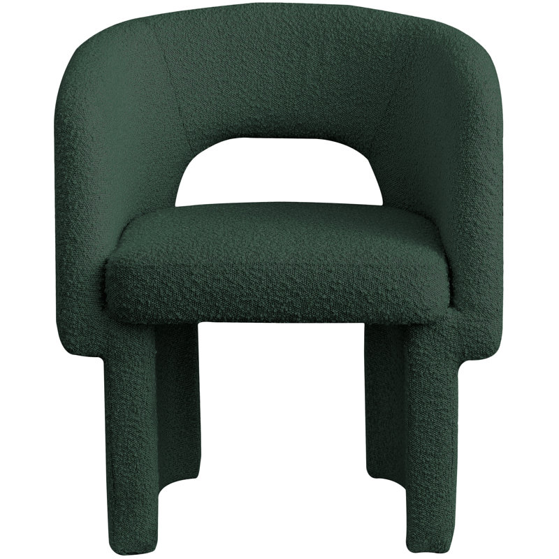 Ixchel Fabric Dining Chair, Green Boucle Fabric