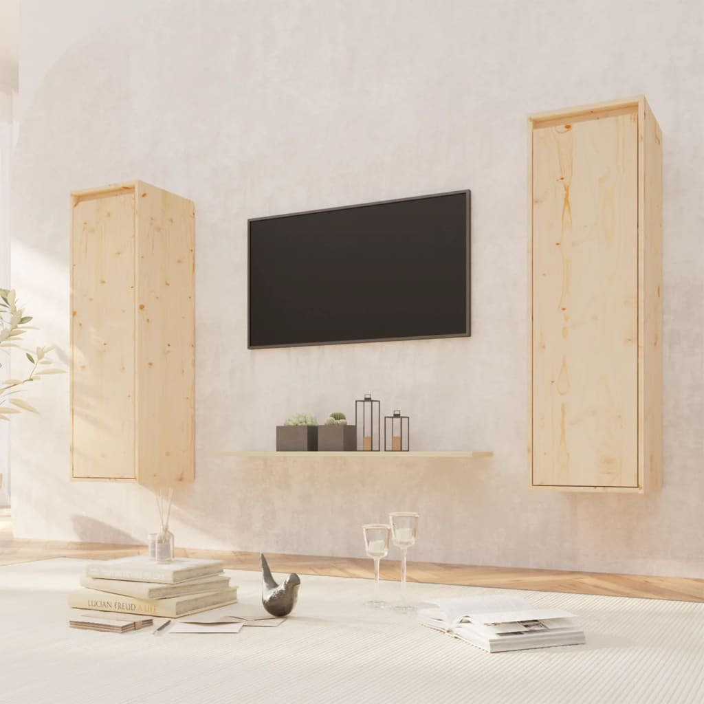 , 100cm H x 30cm W x 30cm D Gesell Pine Solid Wood Floating Shelf