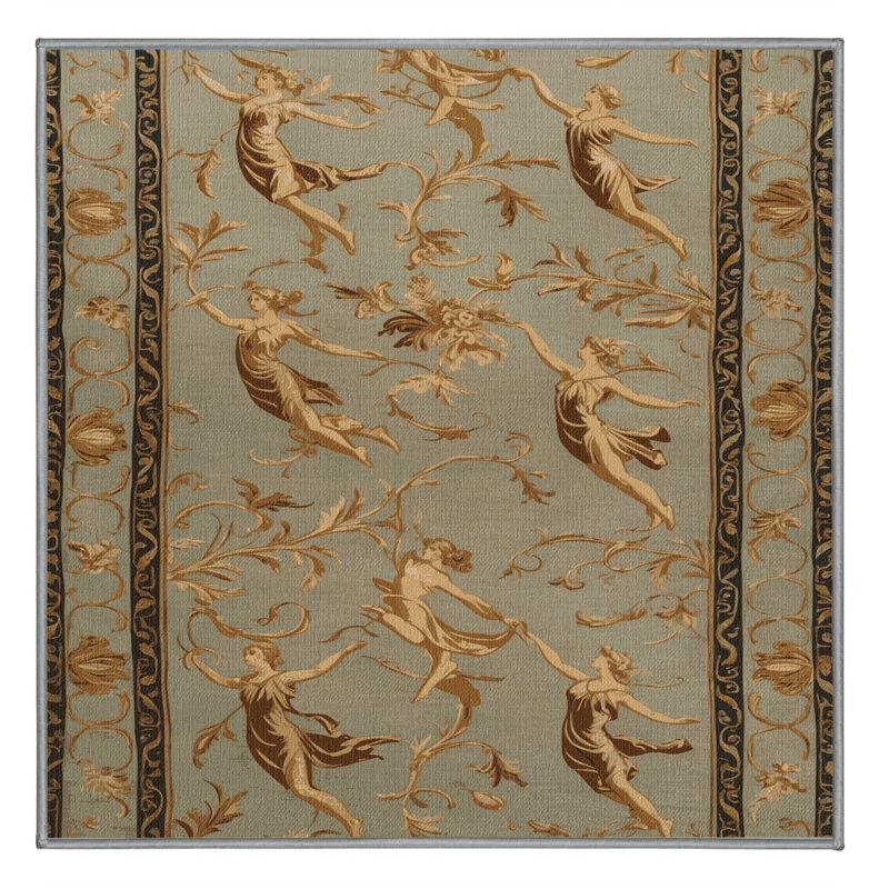 Tapis brun français lavable à la machine, Carré 3 pi