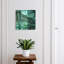 Key cabinet for home, Opens to the right, 30x30x5, Black, Green leaves in a harmonious composition, 