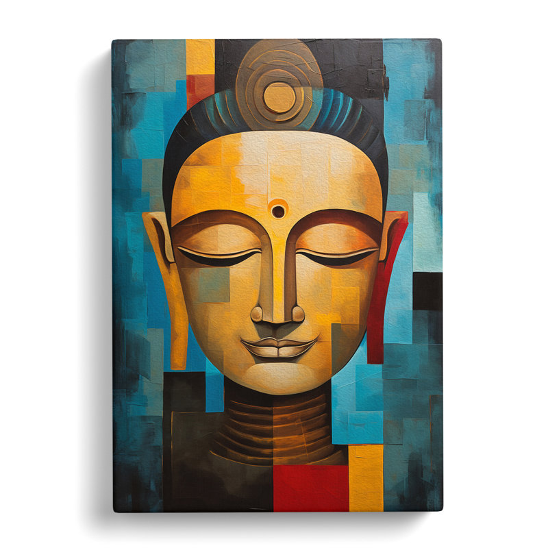 Buddha Cubism No.2 - Wrapped Canvas, 50cm H x 35cm W x 3cm D