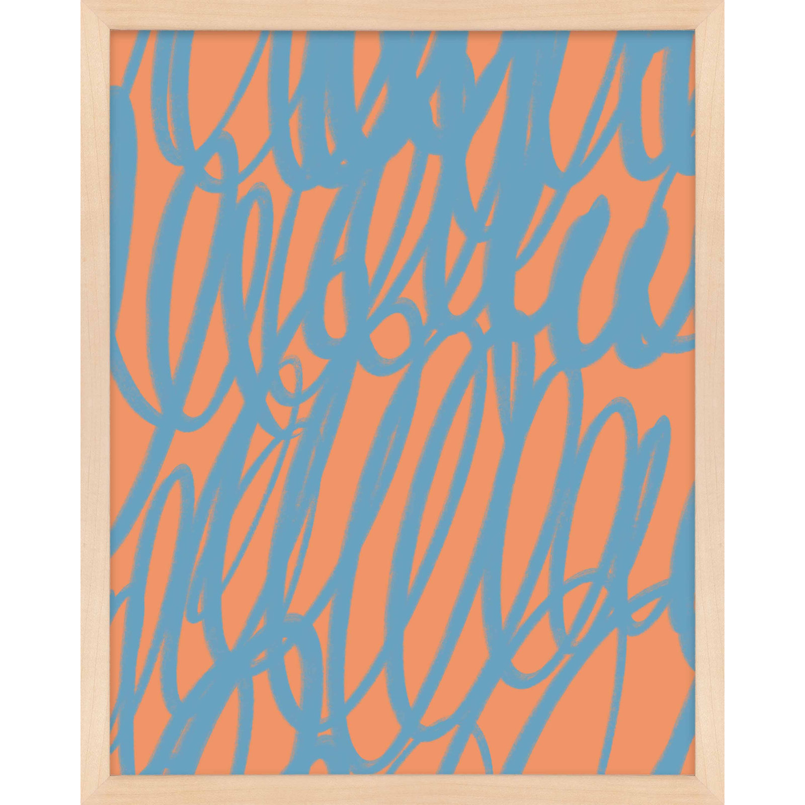 Color Squiggles 1 by Jacques Pilon, 20" H x 16" W x 1.25" D, Maple Single Structure Framed Paper