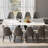 8-Piece Dining Set Featuring A 78.7"-110.2" Extendable Sintered Stone Dining Table And 8 Faux Leather Dining Chairs-34147128