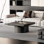 Table basse 2 pièces avec piédestal cylindrique et cannelé-168957354