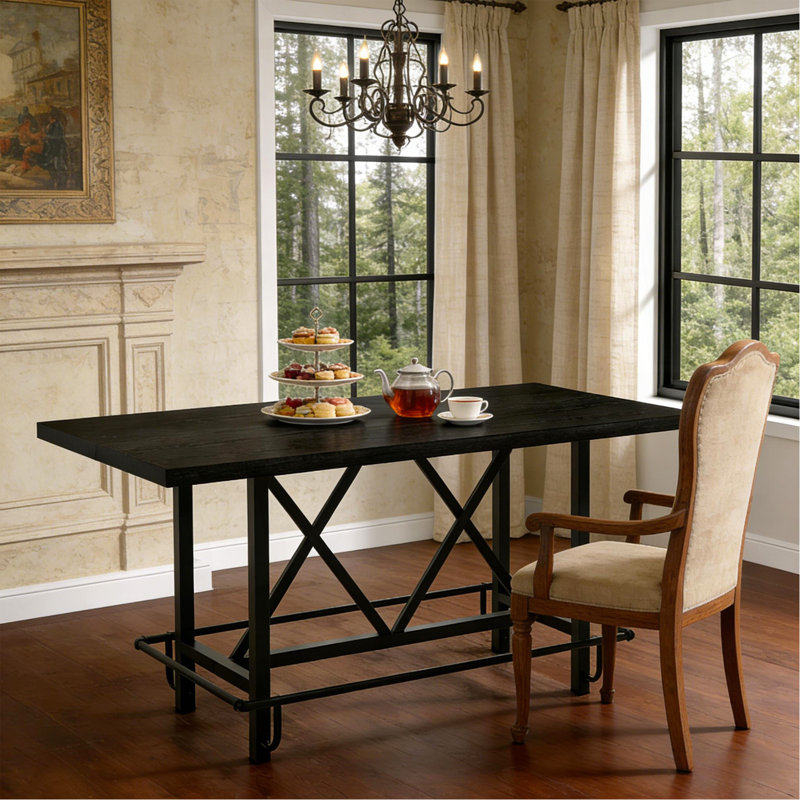 Élégante table de salle à manger rectangulaire avec une fabrication durable et un design polyvalent pour les cuisines et les salons modernes