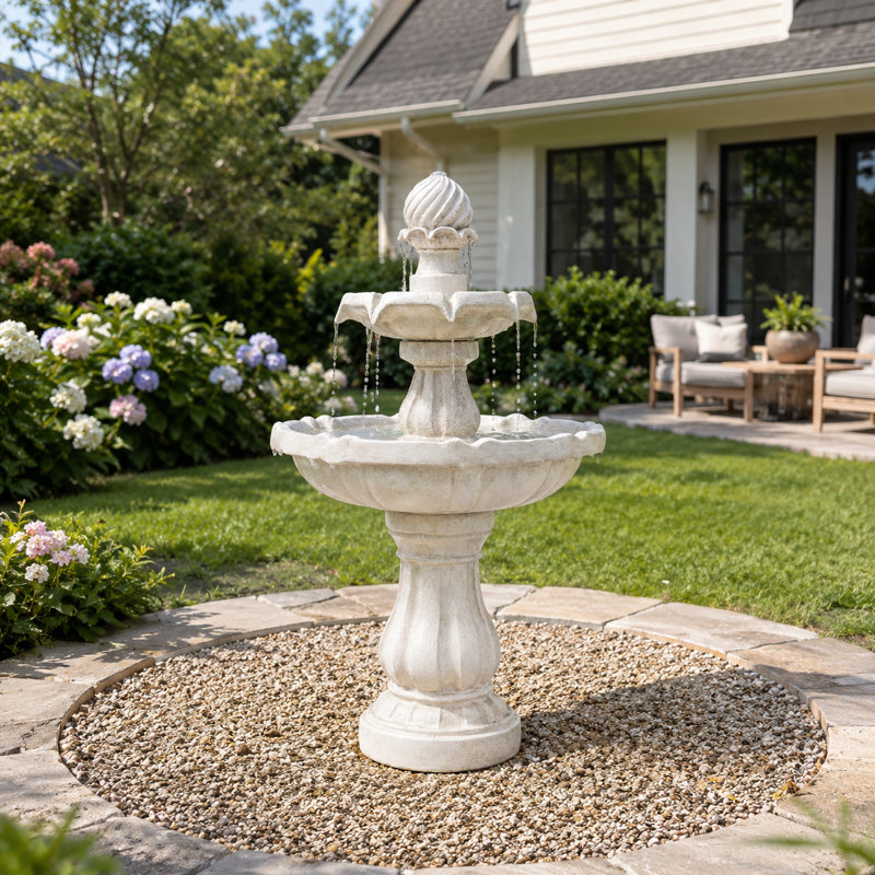 Fontaine de jardin 37,4 "à 2 niveaux avec pompe de recirculation pour terrasse et jardin