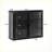 Wall Cabinet, Modern Black 2 Glass Door 3-Tier Storage with Iron + Tempered Glass | 27.56”L x 9.06”W x 23.62”H