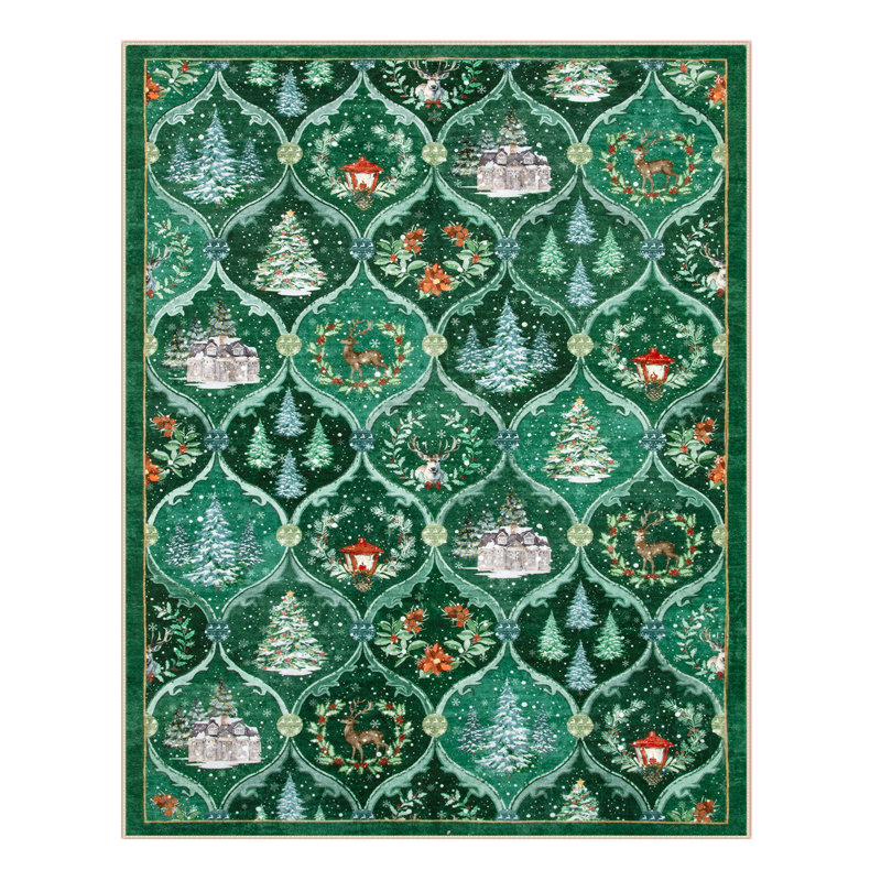 Tapis de Noël antidérapant de Noël, Rectangle 5 pi x 7 pi