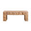 Table basse de 47,51 po en bois massif et rectangulaire avec relief géométrique 3D rustique, pour des espaces de vie décontractés, des pieds faciles à nettoyer et inspirés du relief, une installation simple
