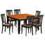 Ensemble de table de salle à manger 7 pièces composé d'une table de salle à manger carrée avec rallonge papillon et 6 chaises en similicuir-1887308714