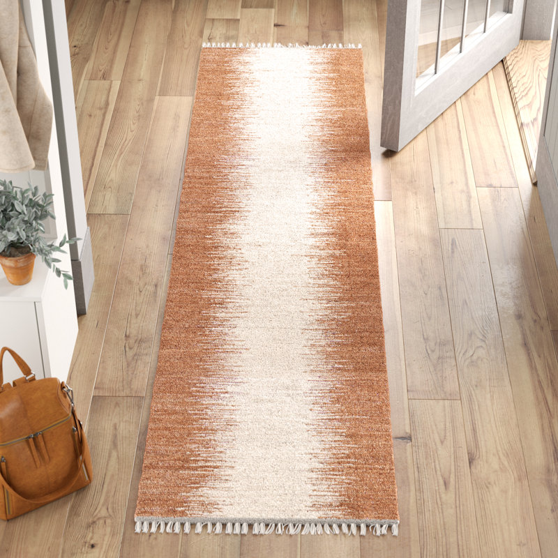 Parvin Hand Woven Cotton Striped Rug, Runner 2'3" x 9'