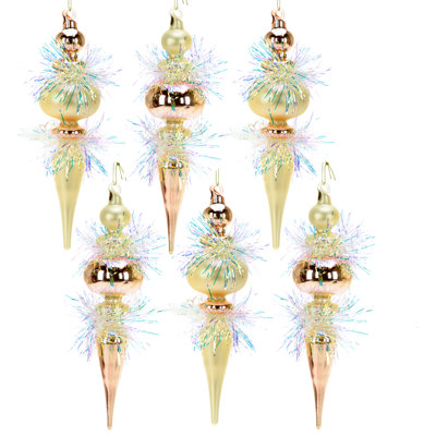 Ornement en forme de glaçons irisés pastel, ensemble de 6 - 9,5 pouces