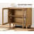 Lysiane 35" Small Sideboard Buffet Cabinet With Glass Doors, Modern Wood Kitchen Credenza Storage Cabinet With Adjustable Shelf For Living Room, Dining Room-2109872816