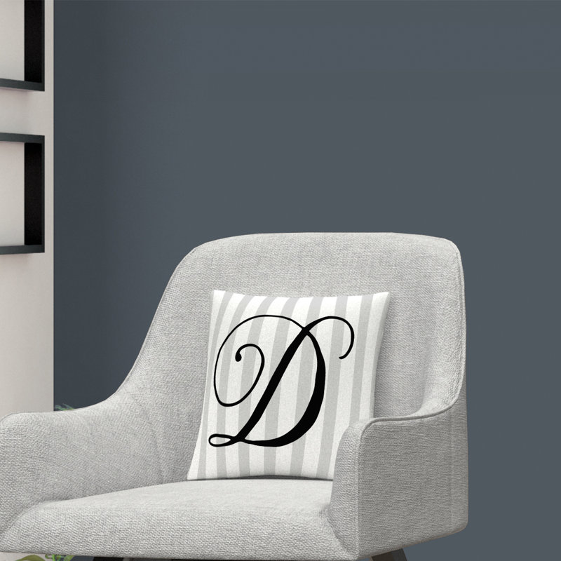 ABC Striped Throw Pillow, D