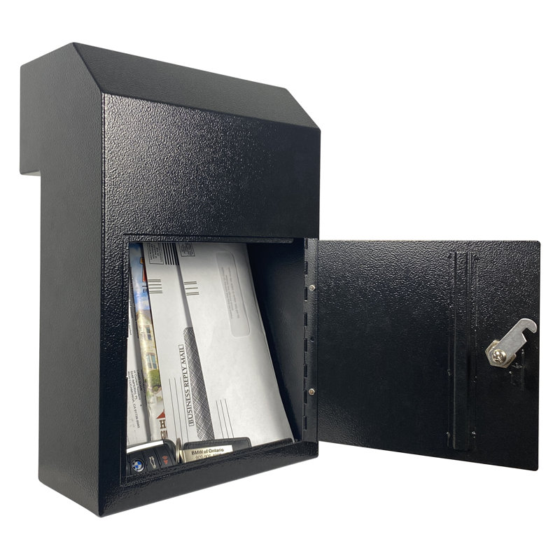 Door Drop Box,Mail Slots Through the Door Prevents Fishing Locking Steel Mailbox with Rear Access