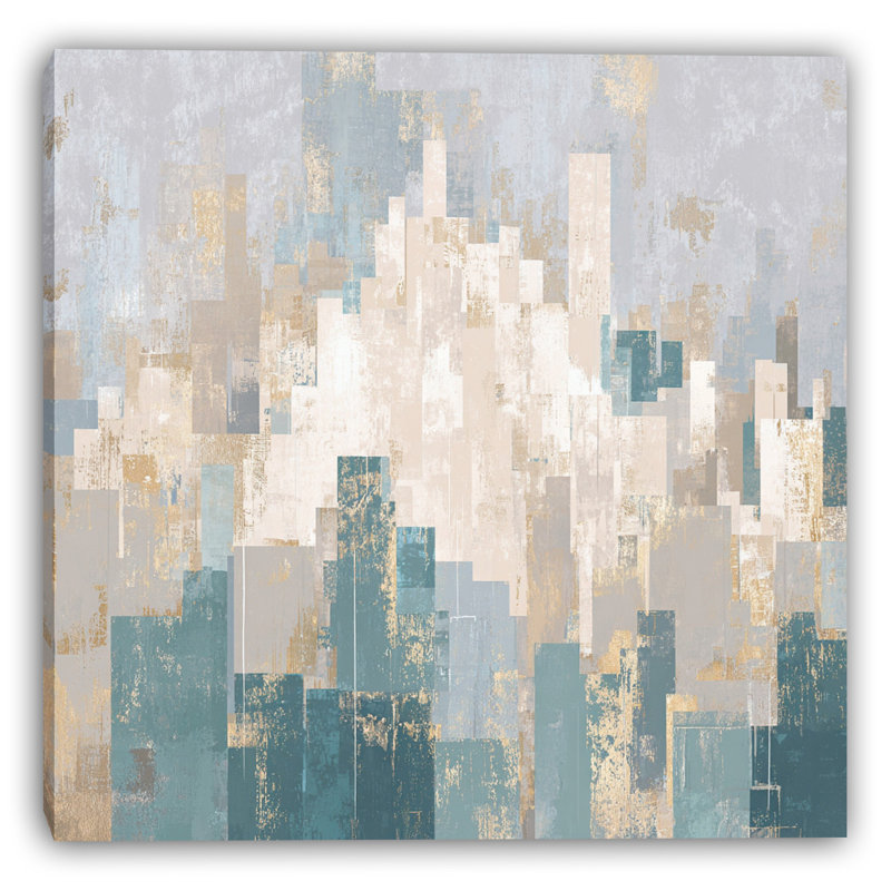 Art mural sur toile Layered Urban Blocks, L 12 po x H 12 po x P 1 po