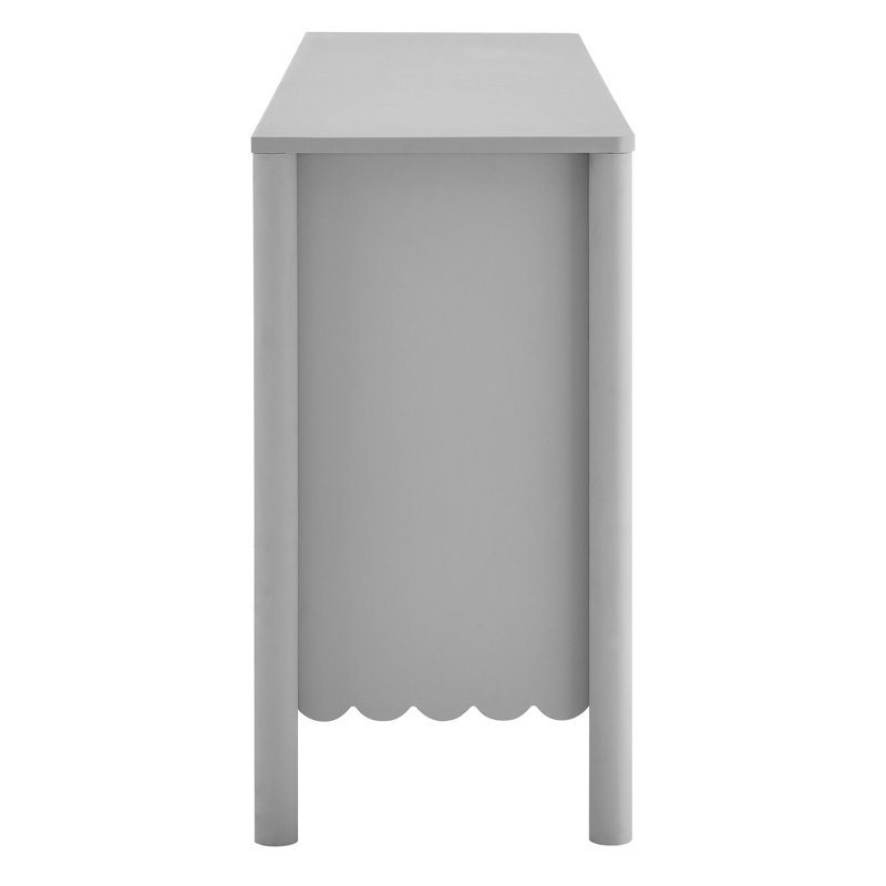 Light Gray Laminate 66" Scalloped Sideboard Cabinet
