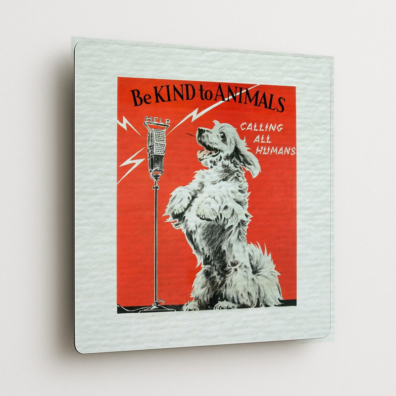 Soyez gentils avec les animaux – Appel à tous les humains — Tableau mural carré en métal, H 12 po x l 12 po