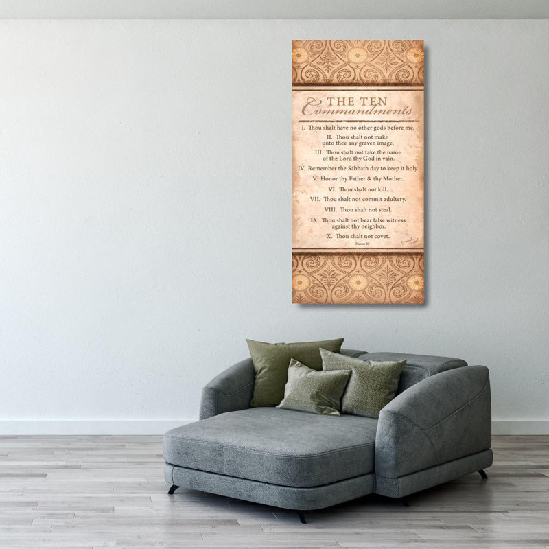 The Ten Commandments, 40" H x 20" W