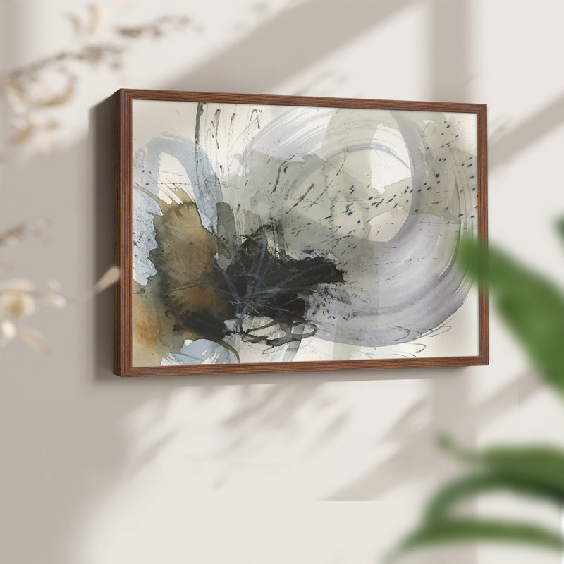 Orbital Burst II - Reproduction encadrée - Restickable, H 22 po x l 28 po, Noyer