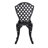 Metal Bistro - Black. Classic Patio Furniture With Curved Frames. Legs & Table. Aluminium, For Backyard Dining Aluminium Black, Modern Outdoor Look. Frames, 23.01 In. D X 27.17 H, 33.46 Lb. For