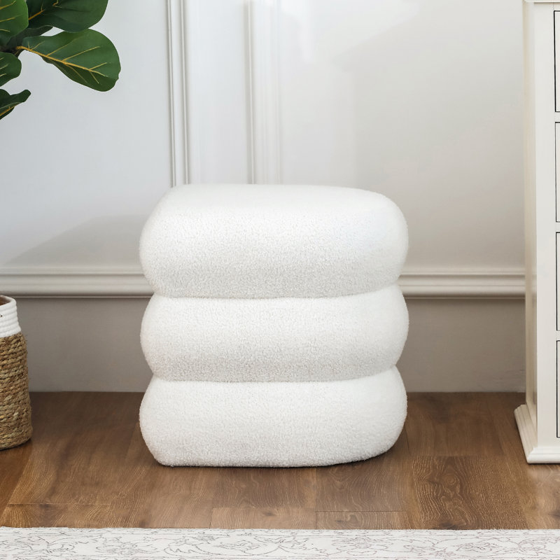 Semi-Circle Ottoman Footrest, White