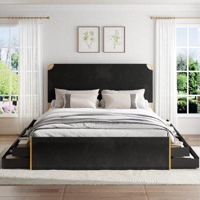 Platform Bed Frame With 12 Drawer