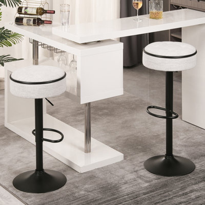 2 chaises en lin à hauteur de comptoir, pivotantes à 360 ° et réglables avec 2 tabourets de bar, pour la cuisine