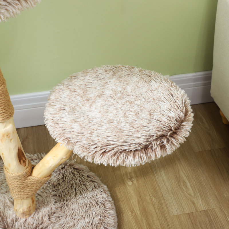 Arbre à chat en bois pour chats d'intérieur avec poteaux à griffer
