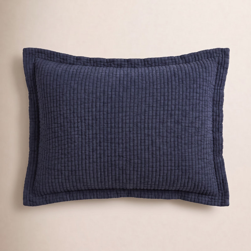 Hudson Stripe Cotton Blend No Sham Set, Standard, Navy