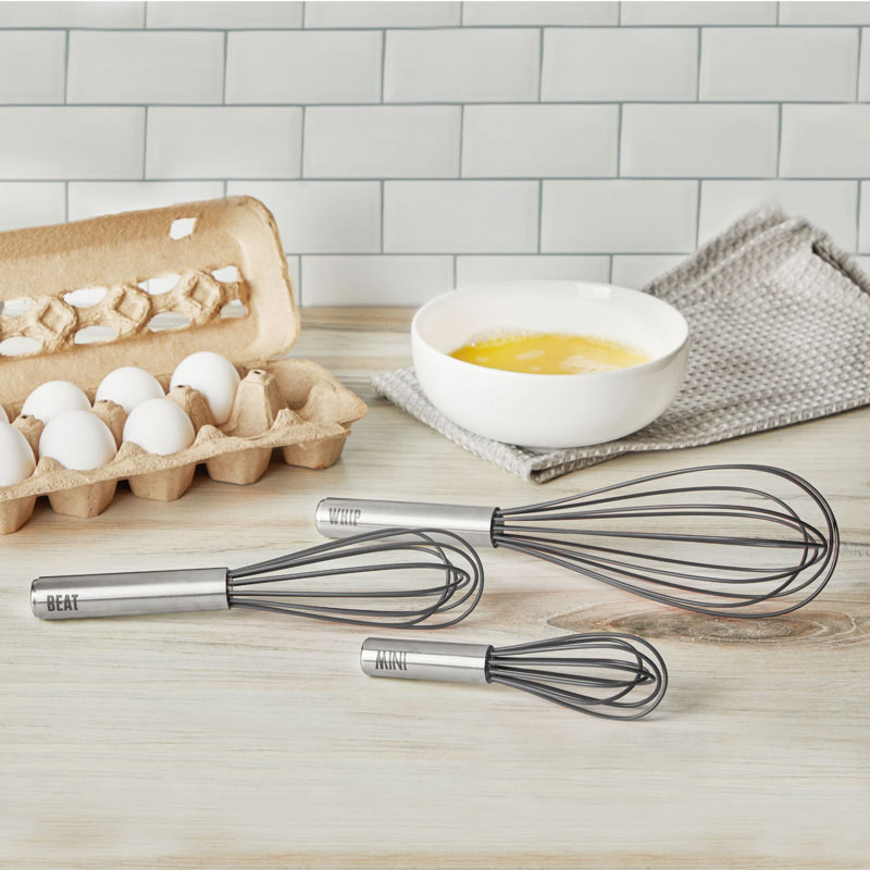 Tovolo 11" Silicone Whip Whisk, Stainless Steel/Charcoal