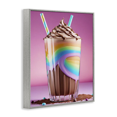 Rainbow Hued Milkshake Framed Giclee, design by Tabz Jones