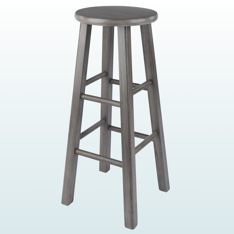 Zenith Four Leg Rustic Gray Square Leg Bar Stool, 28.9'' H X 13.33'' W X 13.33'' D, Gray