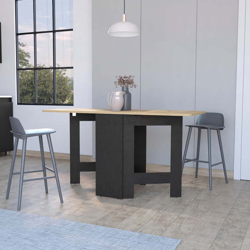 Cole Black and Macadamia Folding Dining Table