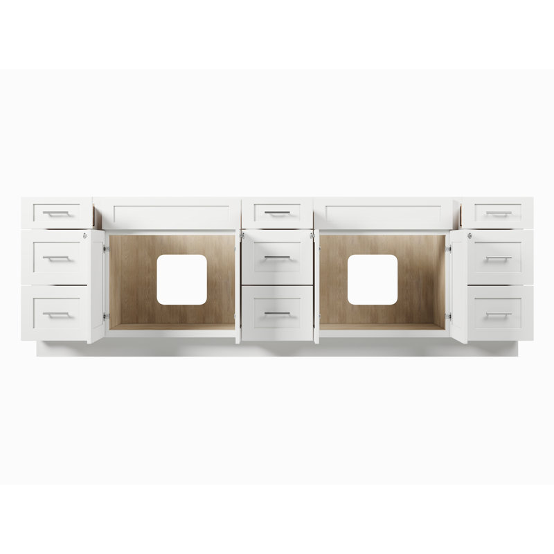 Base de meuble-lavabo double 105 po Disar, Blanc
