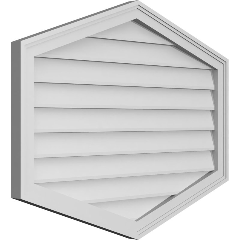 Ventilé vertical à pignon vertical 4/12 po, H 28 po x l 36 po x P 1,5 po