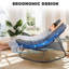Ensemble de 2 chaises berçantes d'extérieur en métal avec coussin
